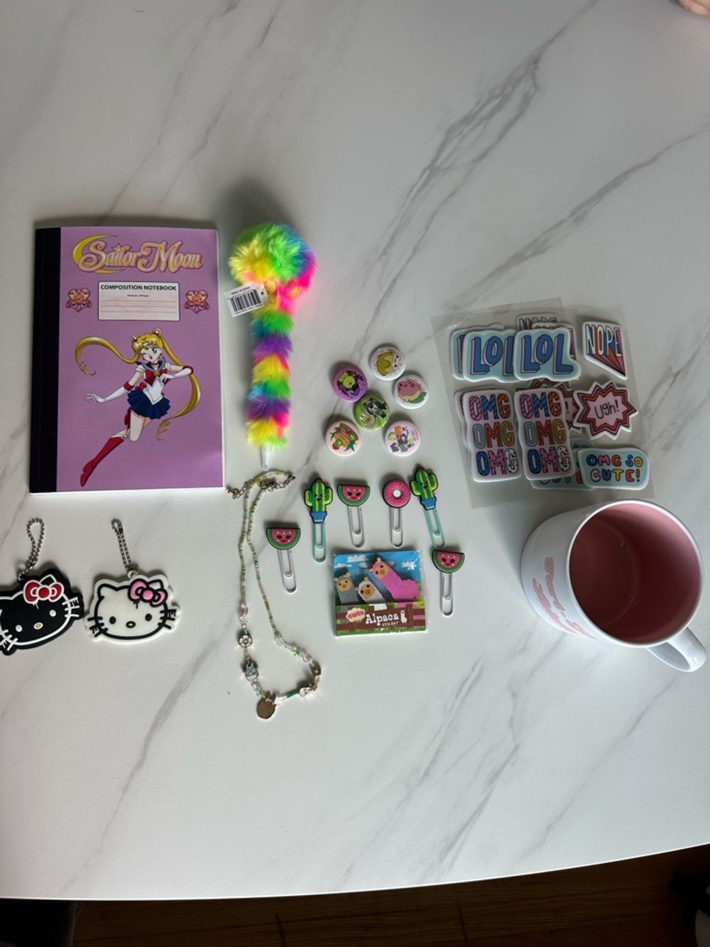 Sailor Moon Purple Composition Notebook with miscellaneous